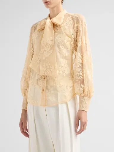 Zimmermann Women's Valiant Lace Pussy Bow Blouse | Thumbnail 4 Zimmermann Women's Valiant Lace Pussy Bow Blouse | Thumbnail 4