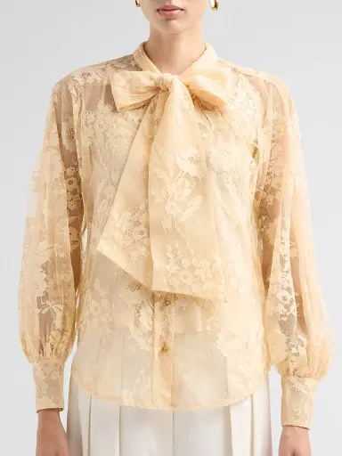Zimmermann Women's Valiant Lace Pussy Bow Blouse | Thumbnail 5 Zimmermann Women's Valiant Lace Pussy Bow Blouse | Thumbnail 5