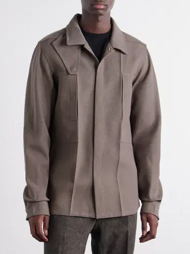 Rick Owens Virgin Wool Drill Overshirt - Men | Thumbnail 3