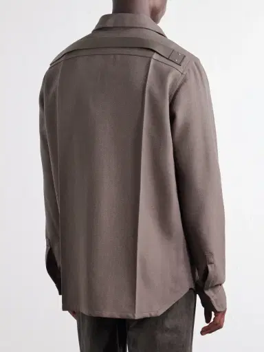 Rick Owens Virgin Wool Drill Overshirt - Men | Thumbnail 4