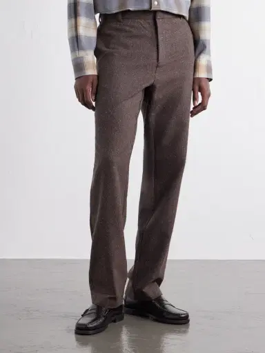 Sunspel Straight-Leg Wool and Silk-Blend Donegal Tweed Trousers - Men | Thumbnail 3