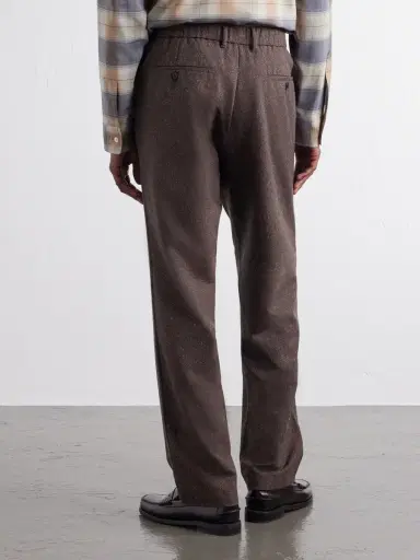 Sunspel Straight-Leg Wool and Silk-Blend Donegal Tweed Trousers - Men | Thumbnail 4