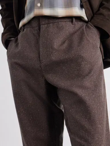 Sunspel Straight-Leg Wool and Silk-Blend Donegal Tweed Trousers - Men | Thumbnail 5