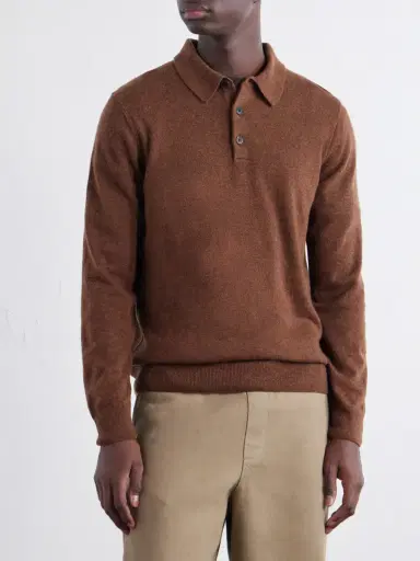 Sunspel Cashmere Polo Shirt - Men | Thumbnail 3 Sunspel Cashmere Polo Shirt - Men | Thumbnail 3