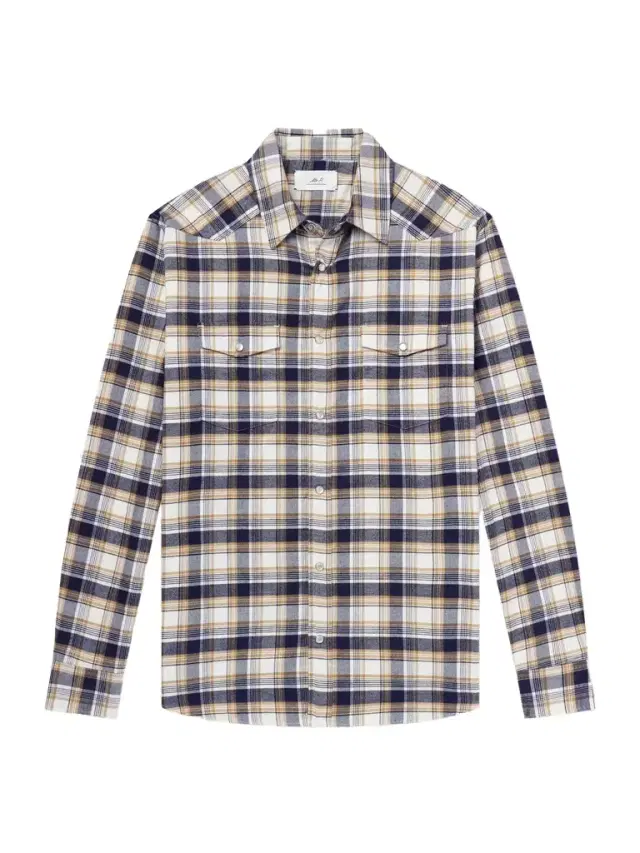 MR P. Western Checked Organic Cotton Shirt - Men