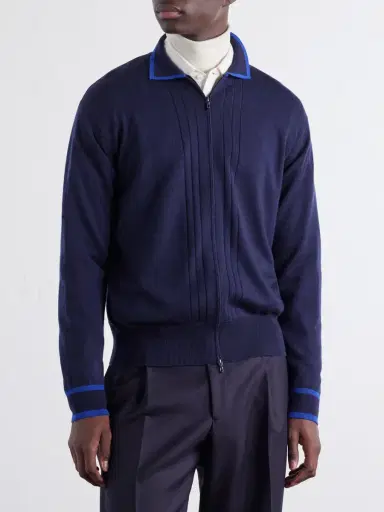 John Smedley Albie Merino Wool Zip-Up Cardigan - Men | Thumbnail 3