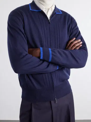 John Smedley Albie Merino Wool Zip-Up Cardigan - Men | Thumbnail 5
