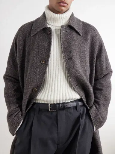 ELEVENTY Herringbone Cashmere Coat - Men | Thumbnail 5