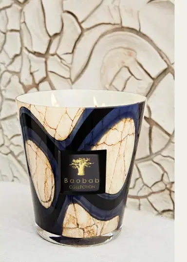 BAOBAB COLLECTION Stones Lazuli Candle, 4" | Thumbnail 2