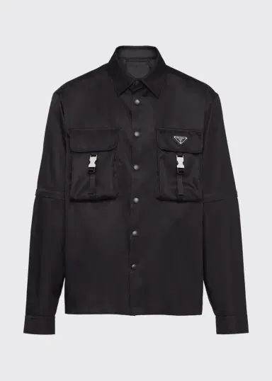 Prada Men's Re-Nylon Cargo Sport Shirt | Thumbnail 2