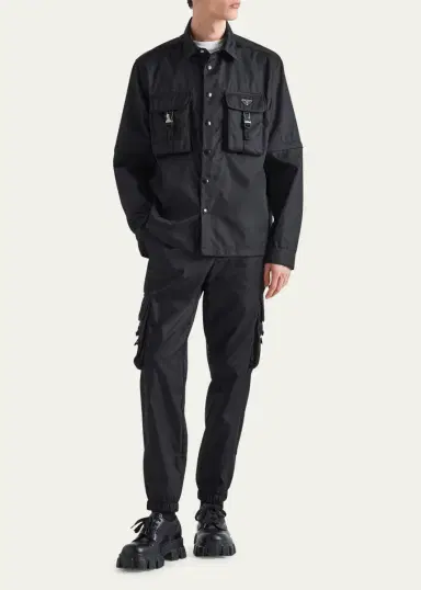 Prada Men's Re-Nylon Cargo Sport Shirt | Thumbnail 3