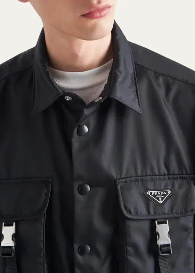Prada Men's Re-Nylon Cargo Sport Shirt | Thumbnail 5