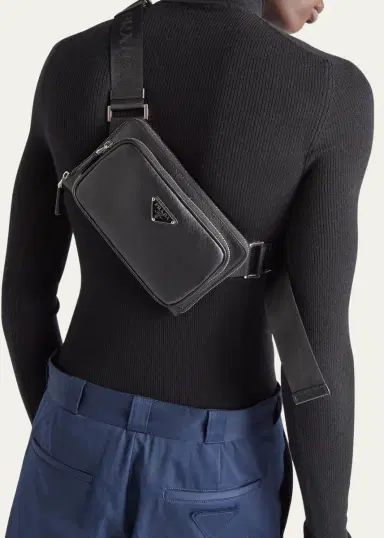 Prada Men's Saffiano Belt Bag | Thumbnail 2 Prada Men's Saffiano Belt Bag | Thumbnail 2