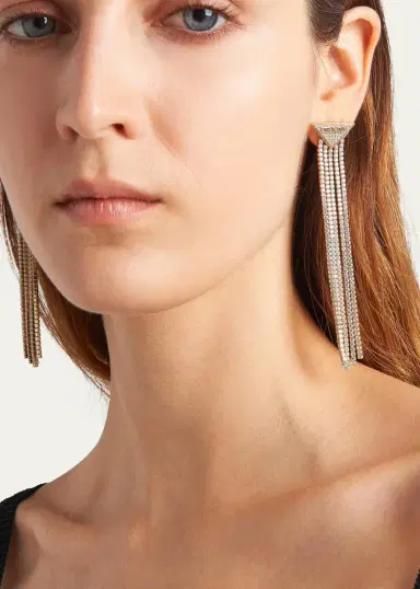 Prada Crystal Logo Symbole Chandelier Earrings | Thumbnail 2