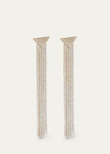 Prada Crystal Logo Symbole Chandelier Earrings | Thumbnail 3