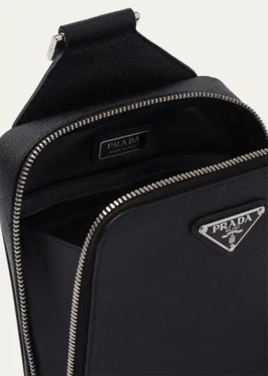 Prada Men's Saffiano Leather Sling Backpack | Thumbnail 3