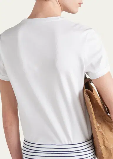 Prada Men's T-Shirt with Enameled Triangle Logo | Thumbnail 3