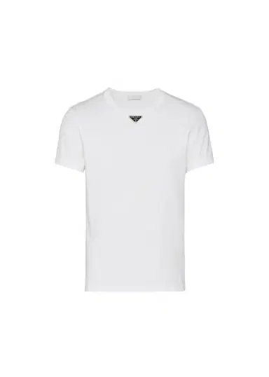 Prada Men's T-Shirt with Enameled Triangle Logo | Thumbnail 1