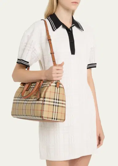 Burberry Check Large Bowling Top-Handle Bag | Thumbnail 2 Burberry Check Large Bowling Top-Handle Bag | Thumbnail 2