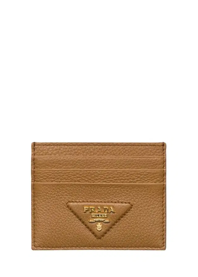 Prada Triangle Logo Leather Card Holder