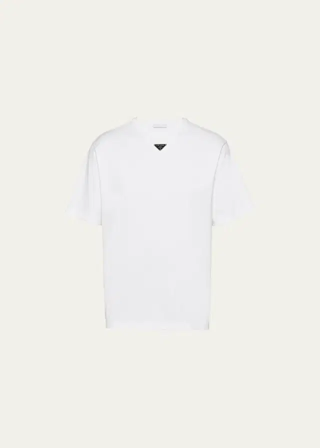 Prada Men's Jersey Triangle Logo T-Shirt