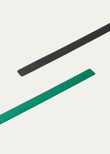 Prada Men's Reversible Saffiano Leather Belt Strap | Thumbnail 6