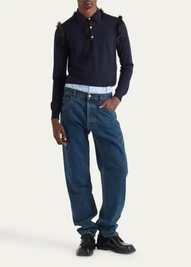 Prada Men's Relaxed Used-Look Jeans | Thumbnail 2