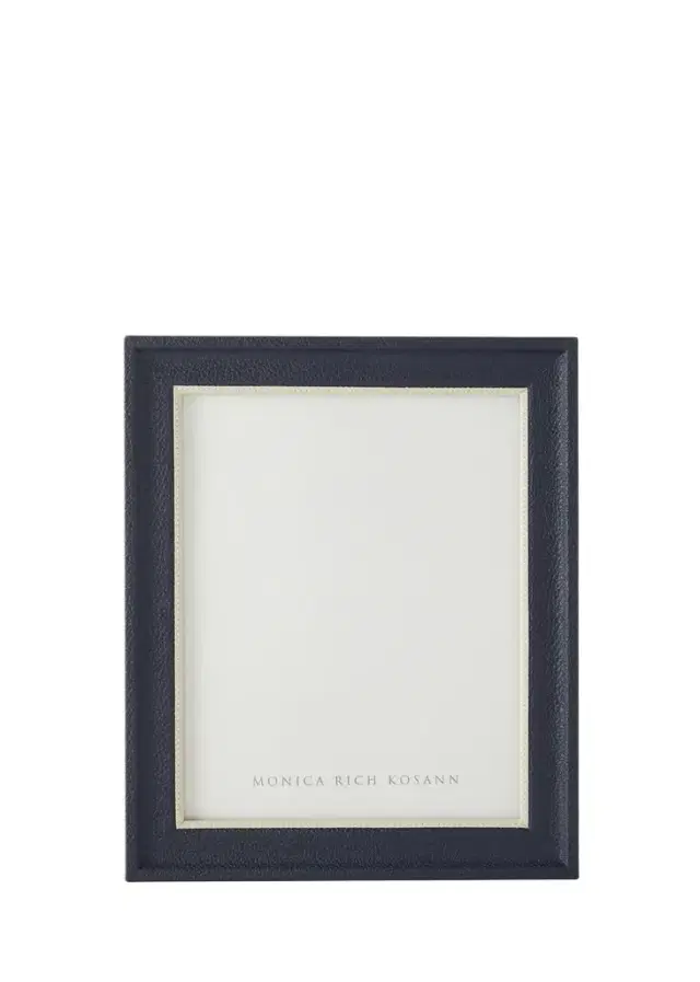 MONICA RICH KOSANN Navy Leather Frame with Cream Accent, 8" x 10"