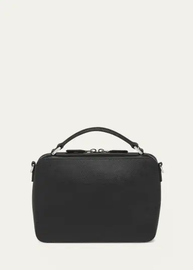 Prada Men's Saffiano Leather Brique Crossbody Bag w/ Nylon Strap | Thumbnail 3 Prada Men's Saffiano Leather Brique Crossbody Bag w/ Nylon Strap | Thumbnail 3