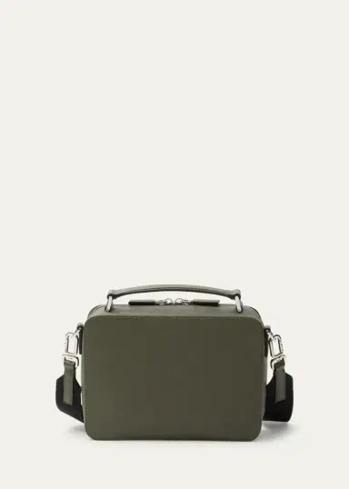 Prada Men's Saffiano Leather Brique Crossbody Bag w/ Nylon Strap | Thumbnail 6 Prada Men's Saffiano Leather Brique Crossbody Bag w/ Nylon Strap | Thumbnail 6