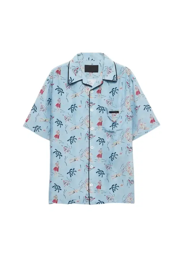 Prada Men's Hawaiian-Print Short-Sleeve Shirt