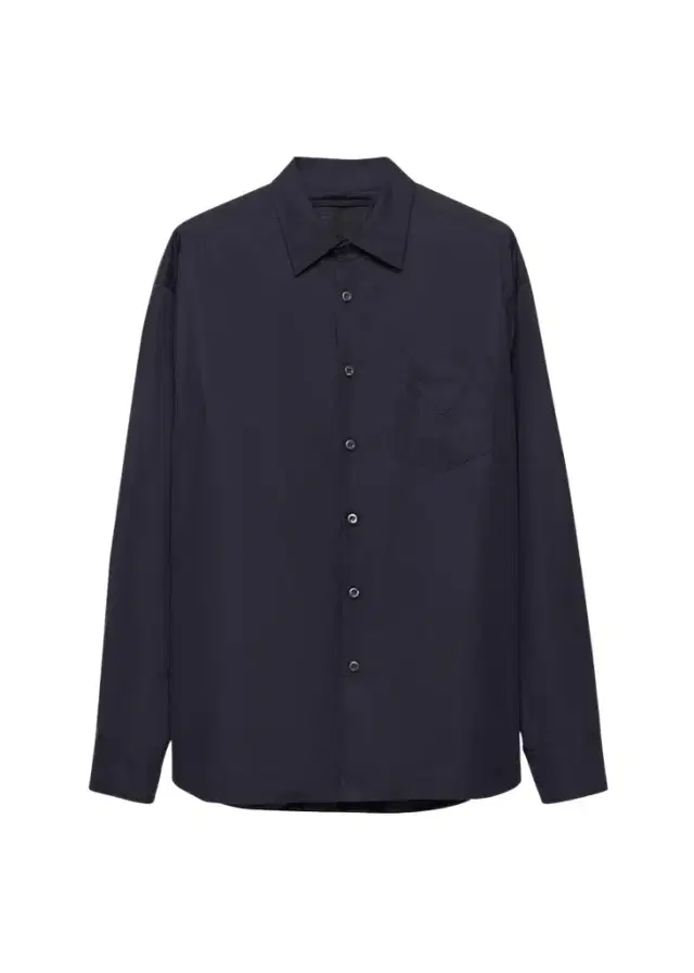Prada Men's Poplin Triangle-Pocket Sport Shirt