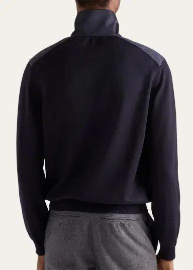 Prada Men's Mix Media Full-Zip Jacket | Thumbnail 3