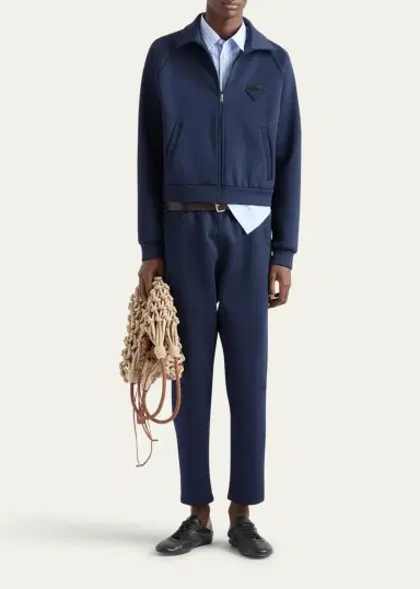 Prada Men's Techno Jersey Full-Zip Jacket | Thumbnail 2