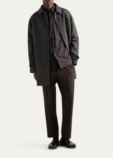 Prada Men's Re-Nylon Padded Button-Down Shirt | Thumbnail 2