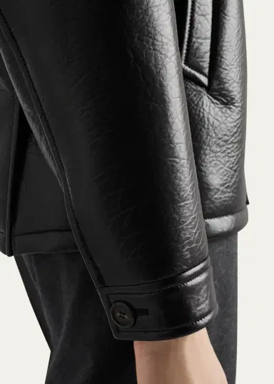 Prada Men's Grained Napa Leather Jacket | Thumbnail 4