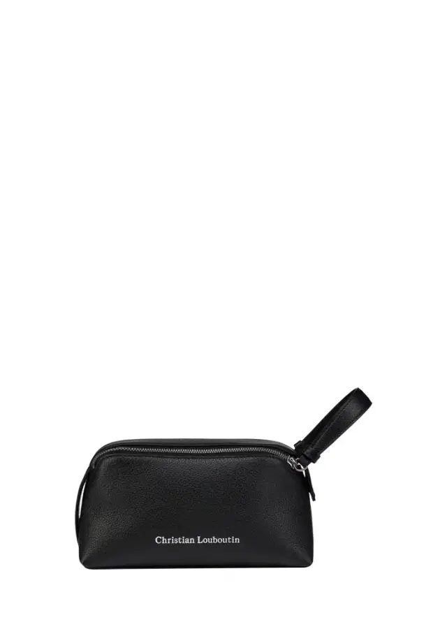 Christian Louboutin Men's Nostalgic Zip Pouch in Grained Leather