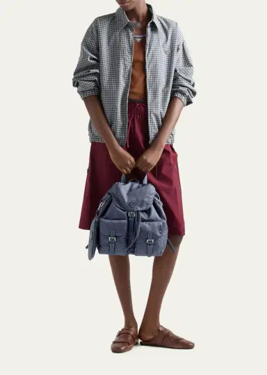 Prada Vela Leather-Trim Re-Nylon Backpack | Thumbnail 8 Prada Vela Leather-Trim Re-Nylon Backpack | Thumbnail 8