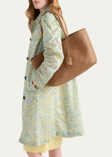 Prada Madras Woven Leather Tote Bag | Thumbnail 2 Prada Madras Woven Leather Tote Bag | Thumbnail 2