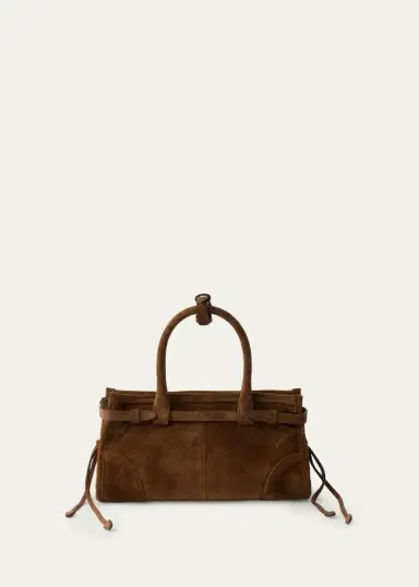 Prada Bonnie Belted Suede Top-Handle Bag | Thumbnail 2