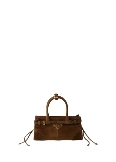 Prada Bonnie Belted Suede Top-Handle Bag | Thumbnail 1