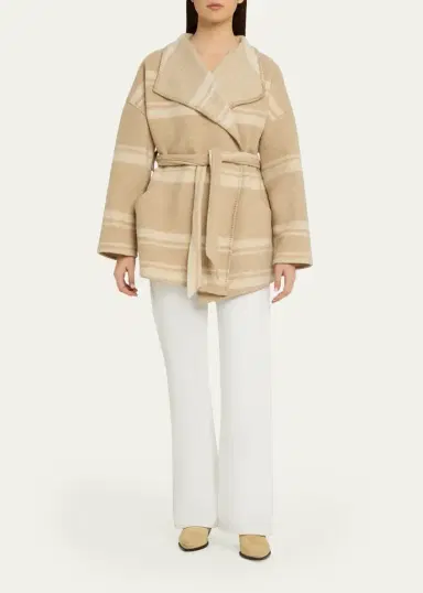 Etoile Isabel Marant Brea Striped Wrap Coat | Thumbnail 2 Etoile Isabel Marant Brea Striped Wrap Coat | Thumbnail 2