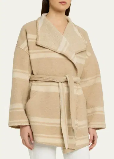 Etoile Isabel Marant Brea Striped Wrap Coat | Thumbnail 4 Etoile Isabel Marant Brea Striped Wrap Coat | Thumbnail 4