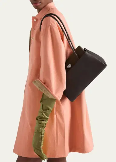 Prada Leather & Re-Nylon Flap Shoulder Bag | Thumbnail 2 Prada Leather & Re-Nylon Flap Shoulder Bag | Thumbnail 2