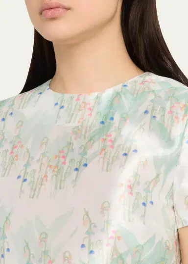 BERNADETTE Lexi Floral Satin Empire-Waist Column Maxi Dress | Thumbnail 9