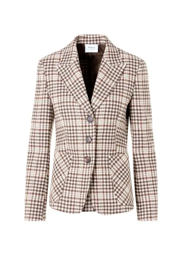Akris punto Tweed Check Wool-Blend Blazer