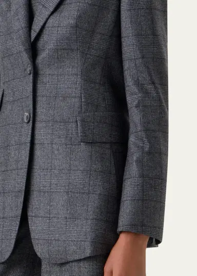 Akris Arie Prince of Whales Wool Flannel Single-Breasted Jacket | Thumbnail 5