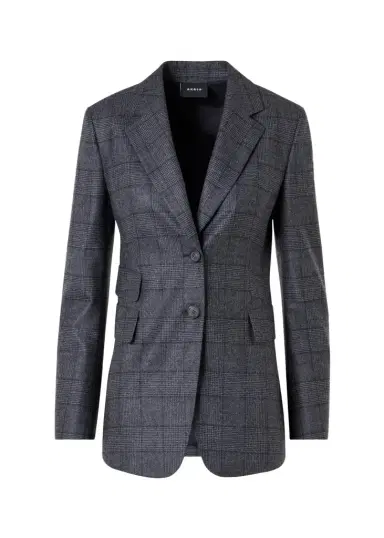 Akris Arie Prince of Whales Wool Flannel Single-Breasted Jacket | Thumbnail 1