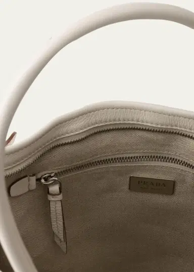 Prada Bonnie Extra-Large Printed Linen & Leather Shoulder Bag | Thumbnail 3 Prada Bonnie Extra-Large Printed Linen & Leather Shoulder Bag | Thumbnail 3
