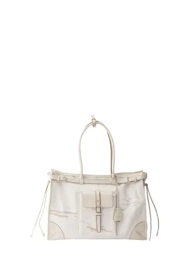 Prada Bonnie Extra-Large Printed Linen & Leather Shoulder Bag | Thumbnail 1 Prada Bonnie Extra-Large Printed Linen & Leather Shoulder Bag | Thumbnail 1